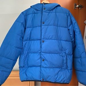 J Crew Factory Boys' zip puffer jacket Blue XXLarge